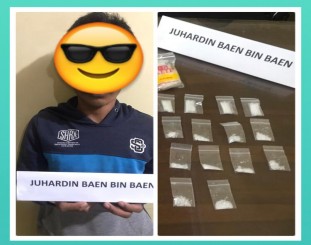 Tersangka J (16) beserta barang bukti 17 sache Sabu.