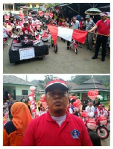 "Lurah Kampung Salo, Budi Utomo, saat membuka kegiatan lomba sepeda hias. Foto: Istimewa